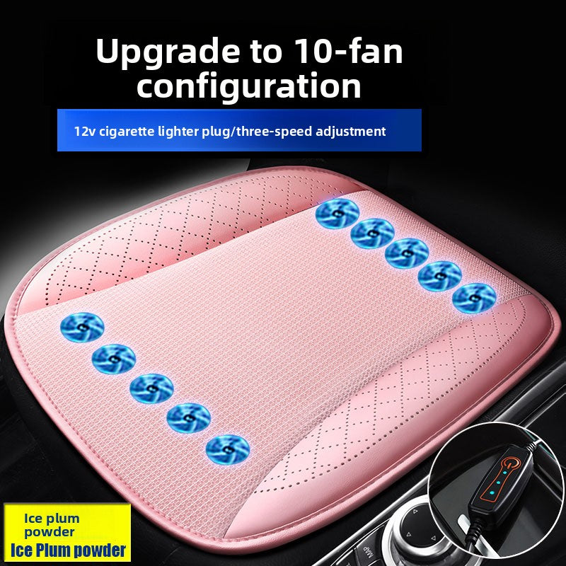 Ventilated Car Seat Cushion with Adjustable Fan