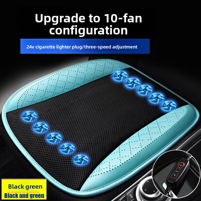 Ventilated Car Seat Cushion with Adjustable Fan