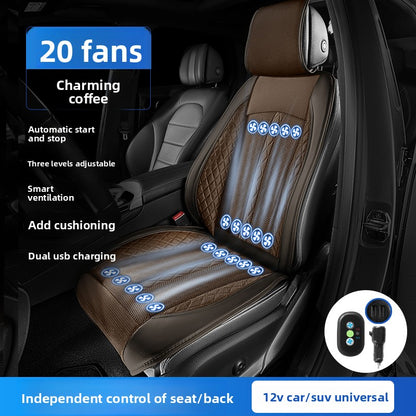 Ventilated Car Seat Cushion with Cooling Fans
