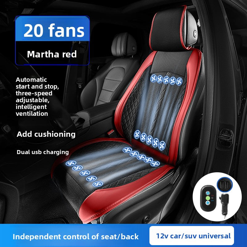Ventilated Car Seat Cushion with Cooling Fans