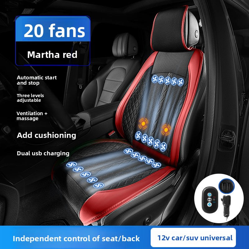 Ventilated Car Seat Cushion with Cooling Fans