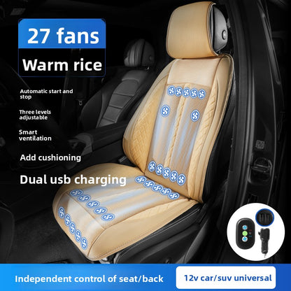 Ventilated Car Seat Cushion with Cooling Fans