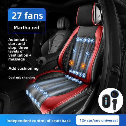 Ventilated Car Seat Cushion with Cooling Fans