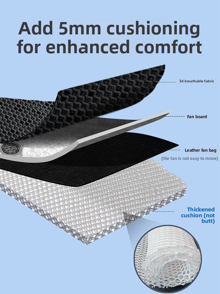 Ventilated Car Seat Cushion with Cooling Fans