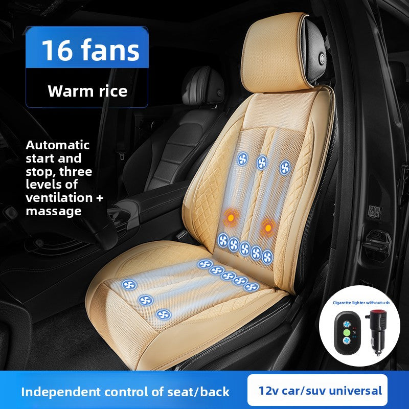 Ventilated Car Seat Cushion with Cooling Fans
