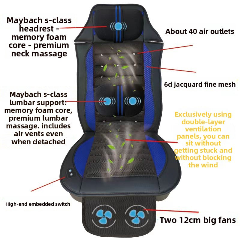 Ventilated Car Seat Cushion with Massage Function