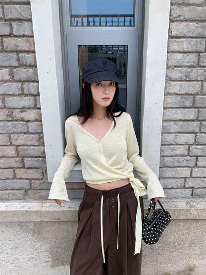Versatile Irregular Long-Sleeved Top for Women
