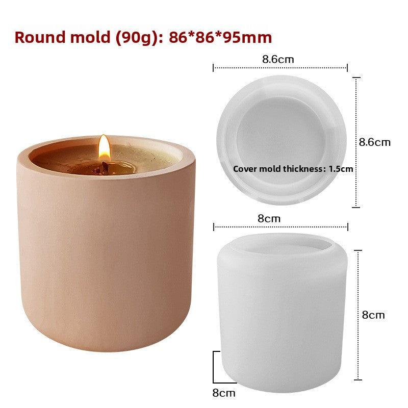 Versatile Silicone Mold for Epoxy Resin Gypsum Cement DIY Round Storage Cup Candle Holder Vase