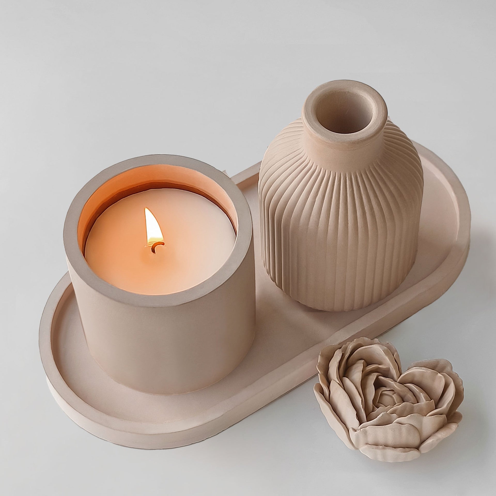 Versatile Silicone Mold for Epoxy Resin Gypsum Cement DIY Round Storage Cup Candle Holder Vase