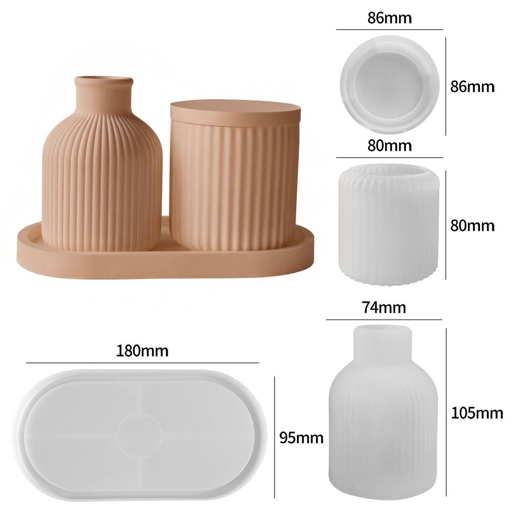 Versatile Silicone Mold for Epoxy Resin Gypsum Cement DIY Round Storage Cup Candle Holder Vase