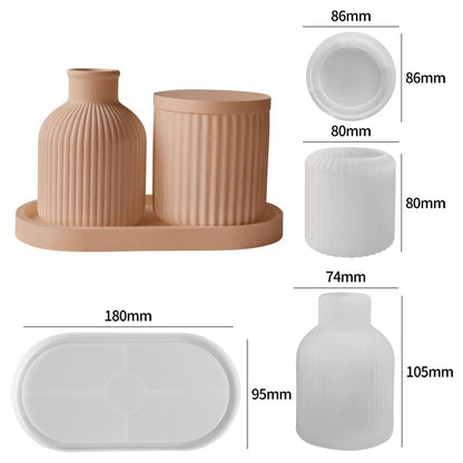 Versatile Silicone Mold for Epoxy Resin Gypsum Cement DIY Round Storage Cup Candle Holder Vase