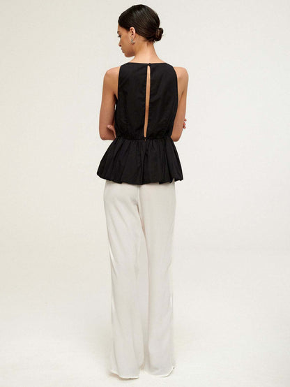 Versatile Sleeveless Bubble Backless Top Vest for Women
