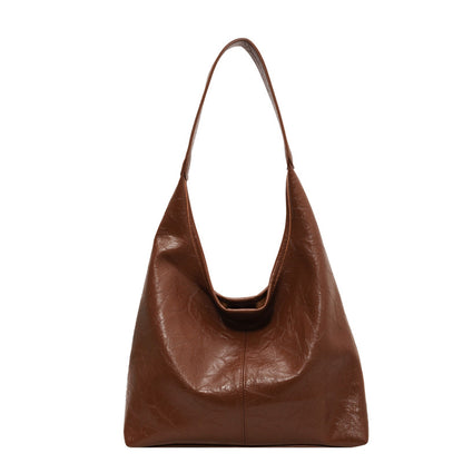 Versatile Soft Leather Shoulder Tote Bag