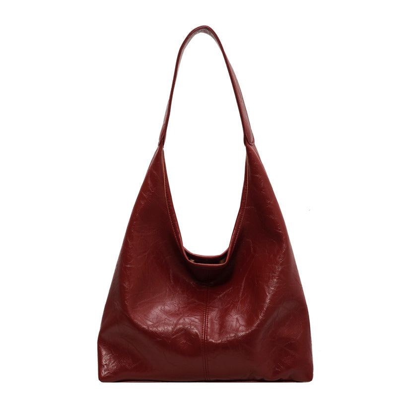 Versatile Soft Leather Shoulder Tote Bag