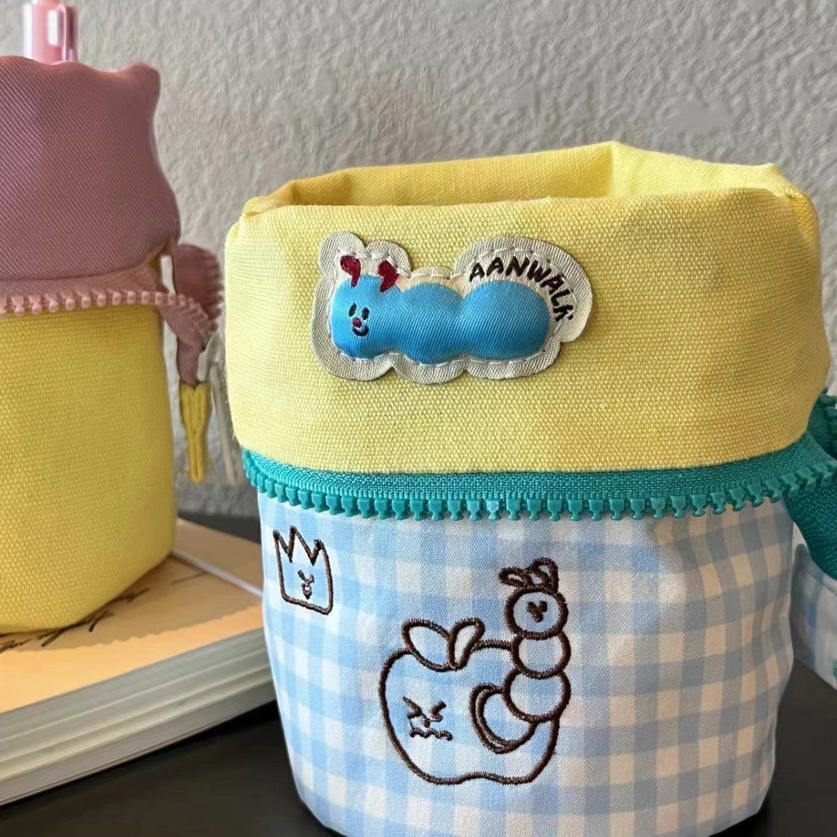 Vertical Flip Canvas Pencil Bag