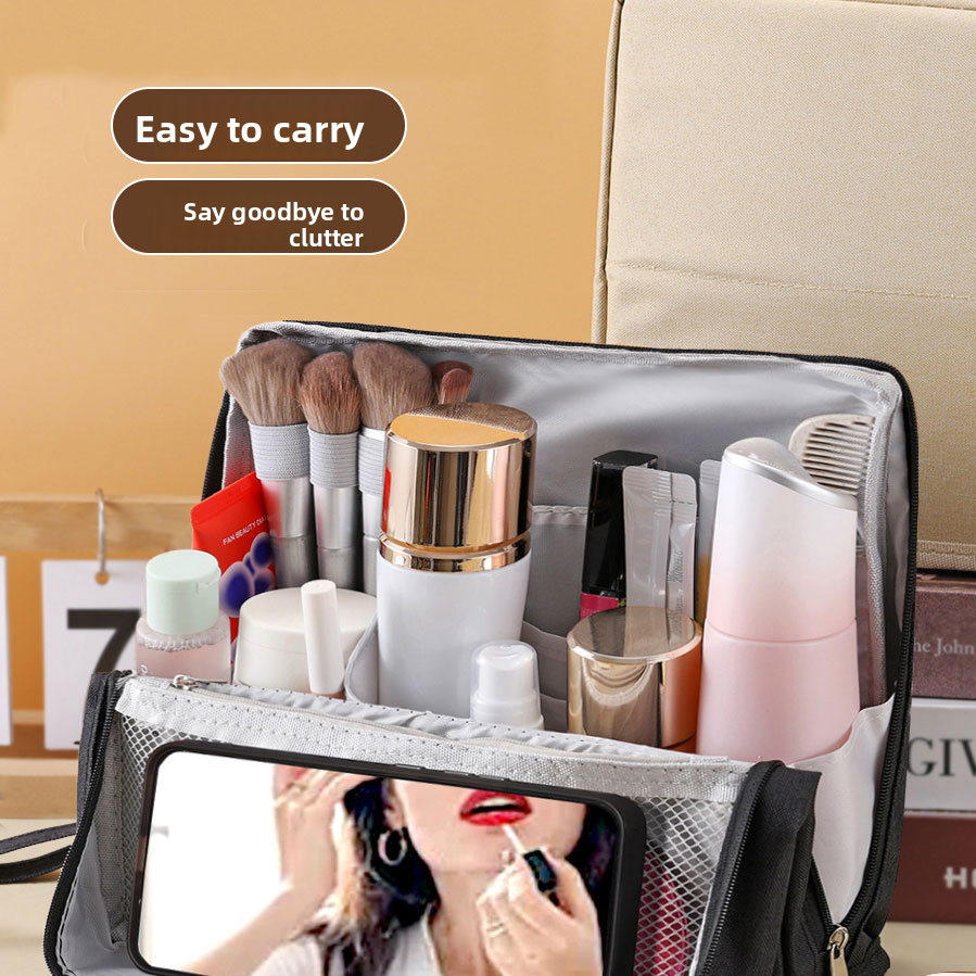 Vertical large-capacity magnetic makeup bag