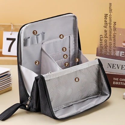 Vertical large-capacity magnetic makeup bag