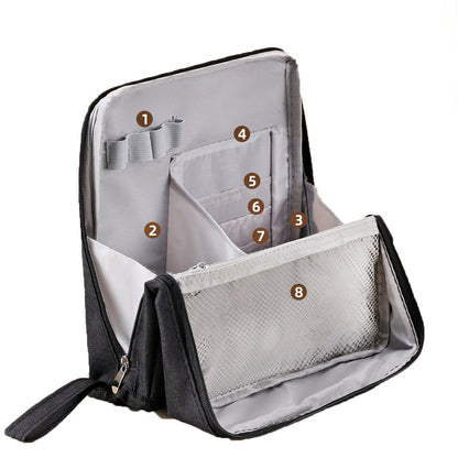 Vertical large-capacity magnetic makeup bag