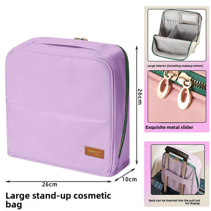 Vertical Makeup Bag with Mirror and Compartments