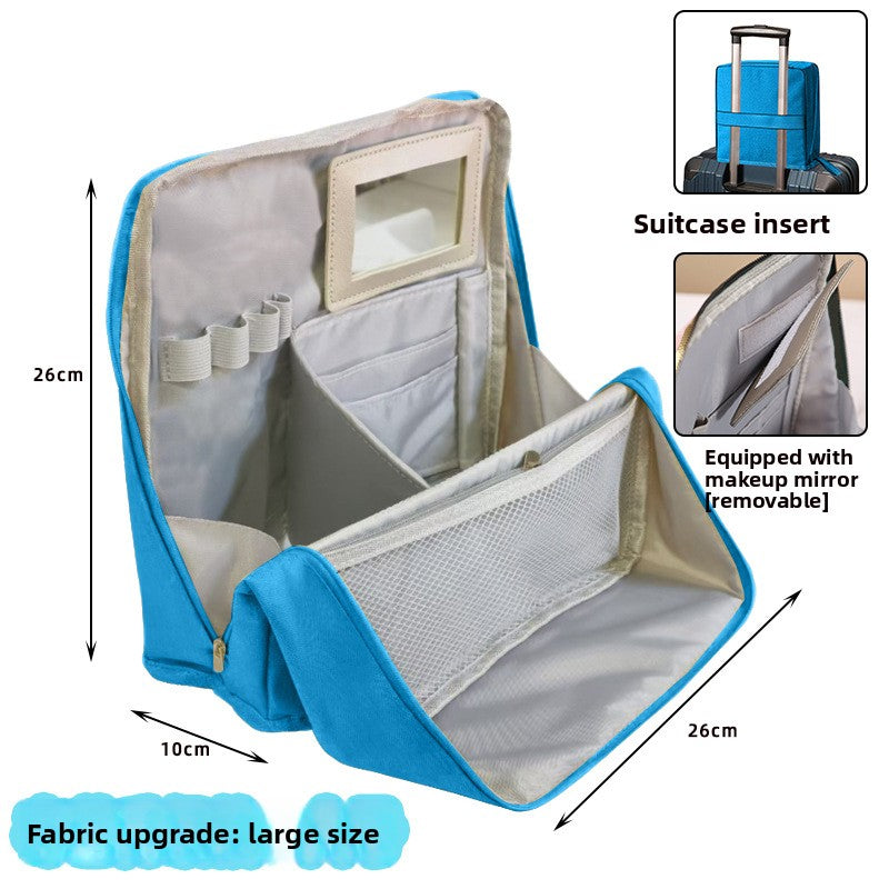Vertical Makeup Bag with Mirror and Compartments