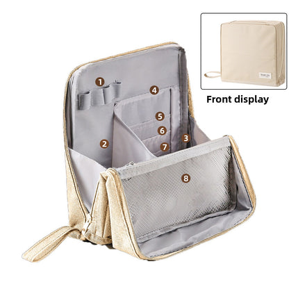 Vertical Makeup Bag with Mirror and Compartments