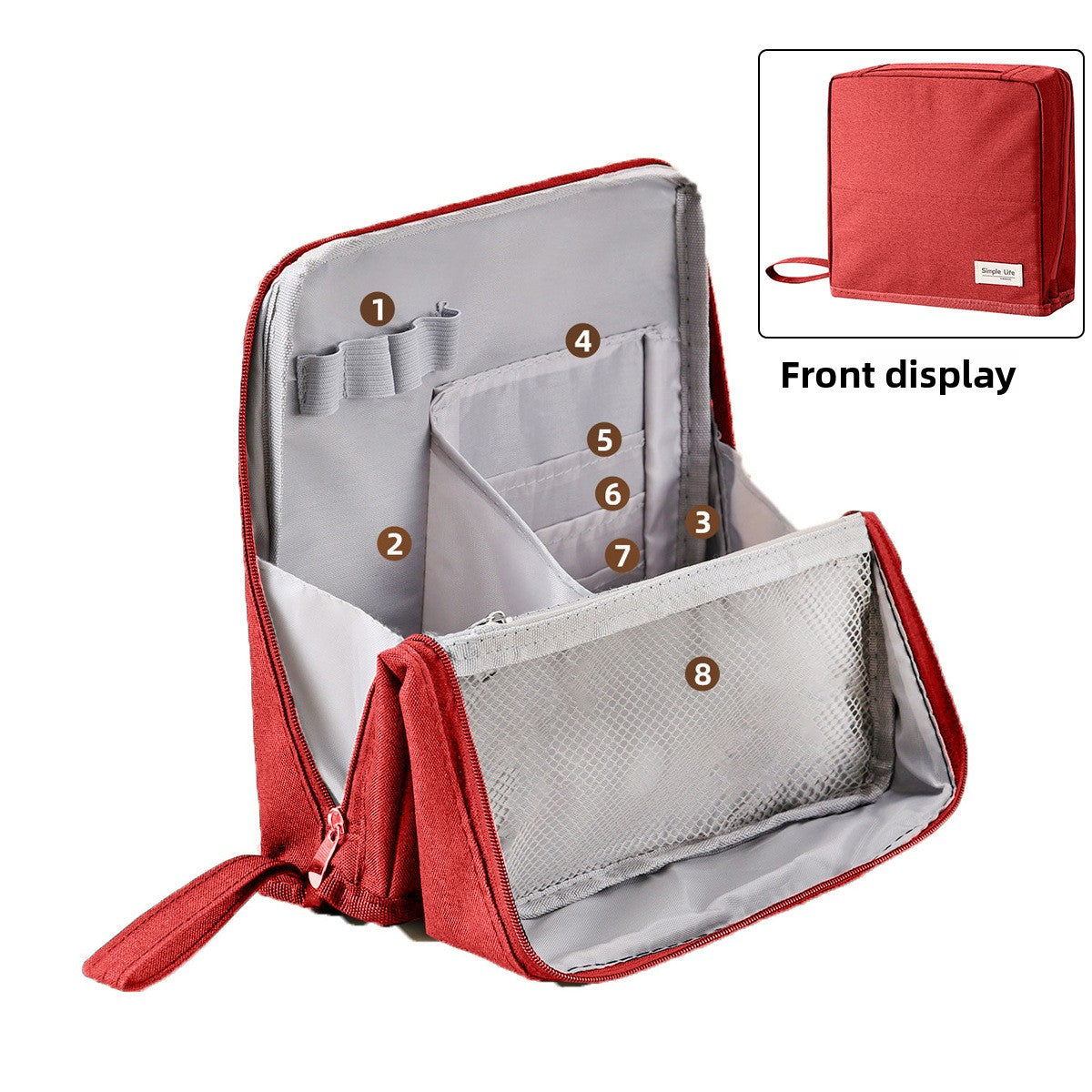 Vertical Makeup Bag with Mirror and Compartments