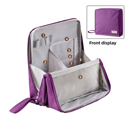 Vertical Makeup Bag with Mirror and Compartments