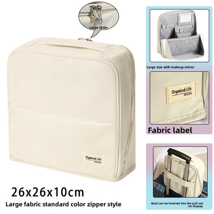 Vertical Makeup Bag with Mirror and Compartments