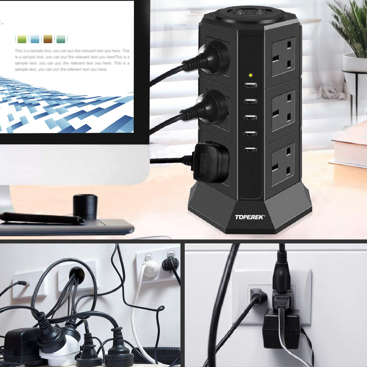 Vertical Multi-function Power Socket