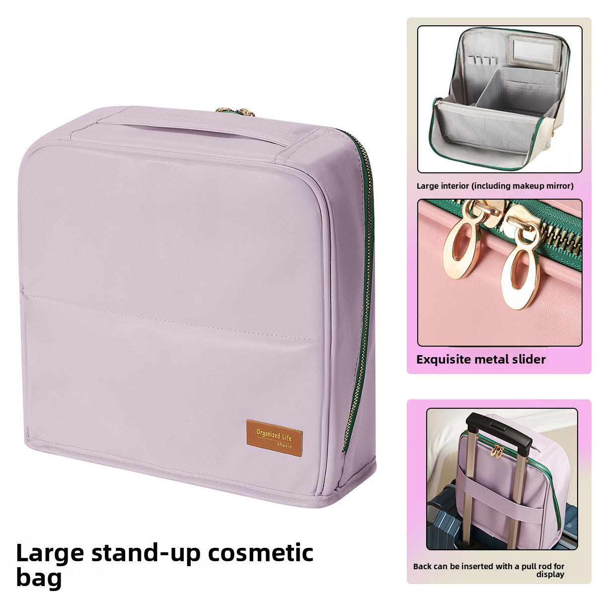 Vertical Partition Cosmetic Storage Bag