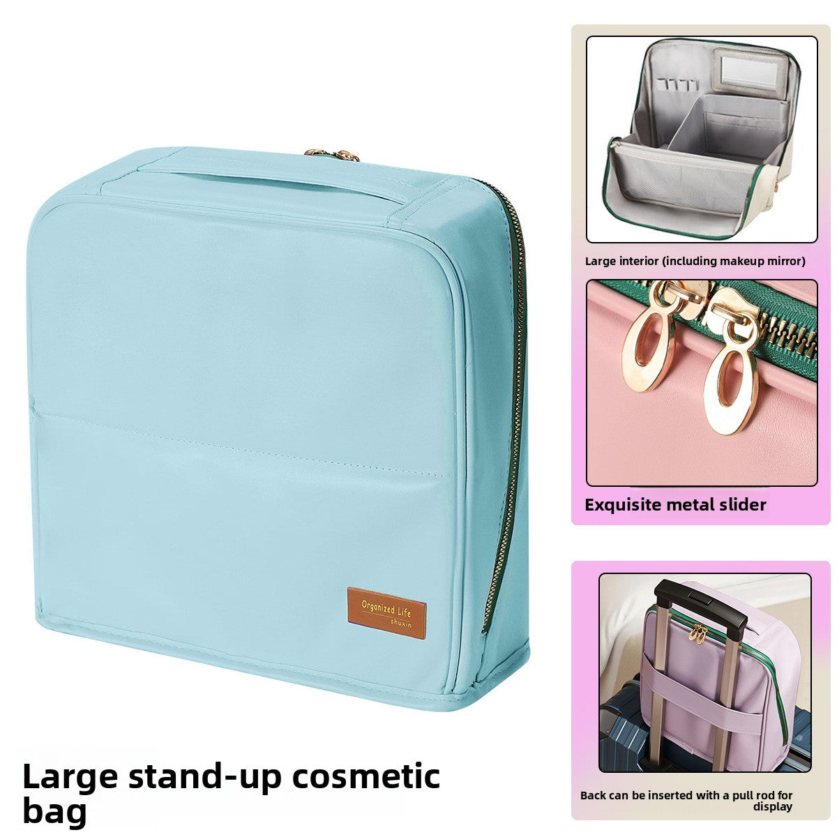 Vertical Partition Cosmetic Storage Bag
