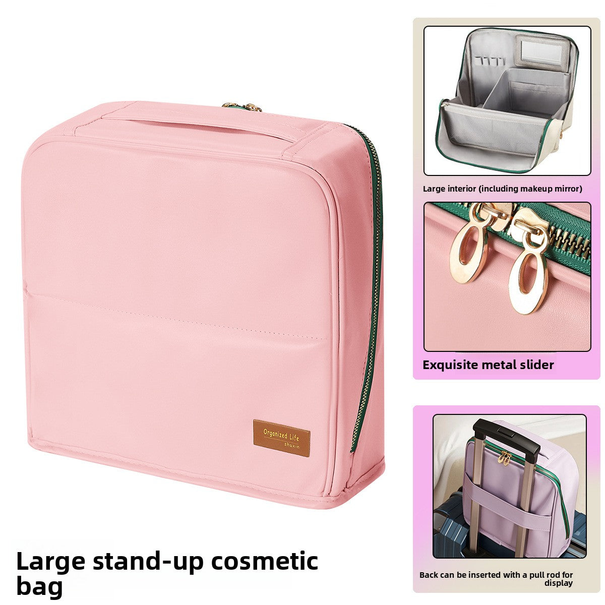 Vertical Partition Cosmetic Storage Bag