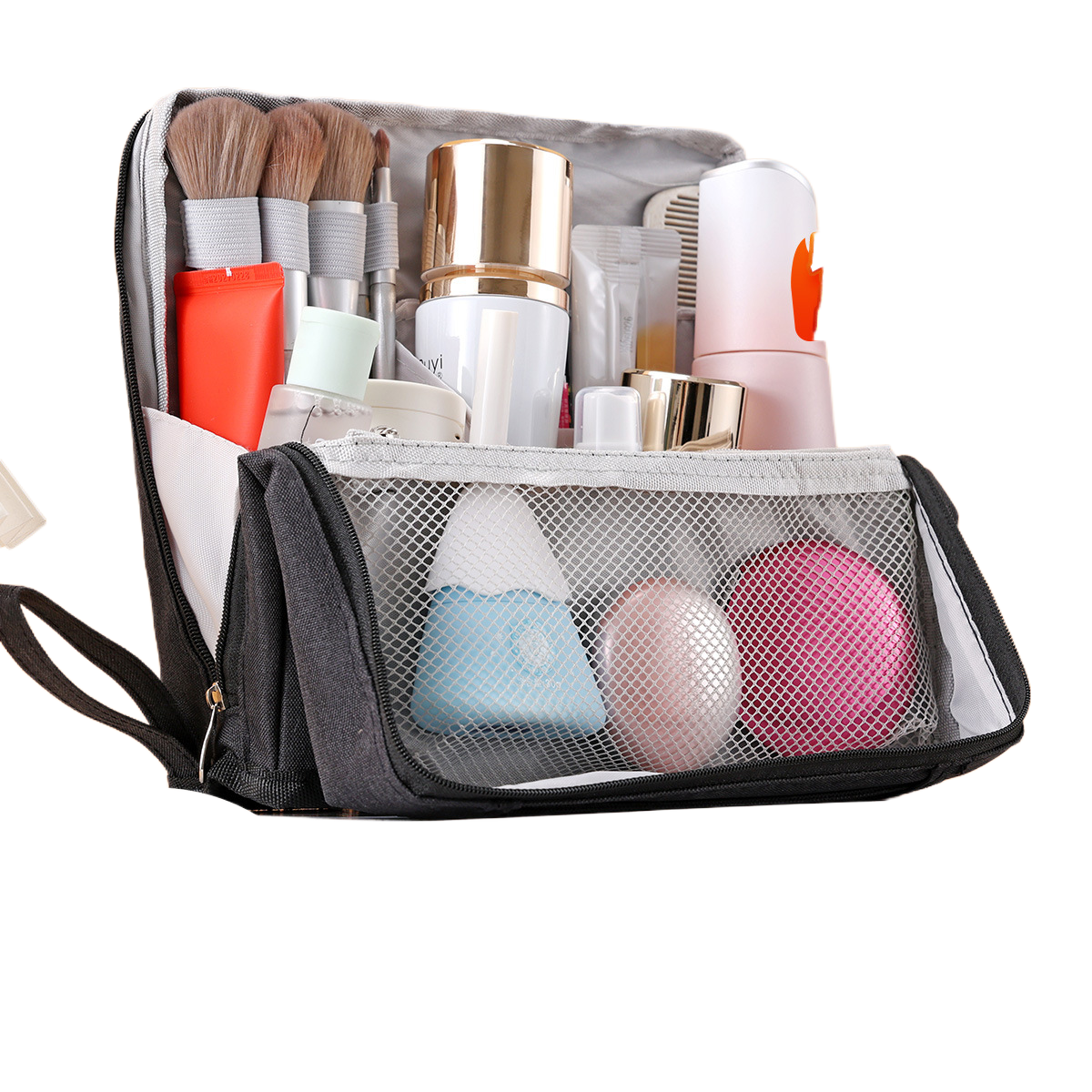 Vertical Partition Cosmetic Storage Bag