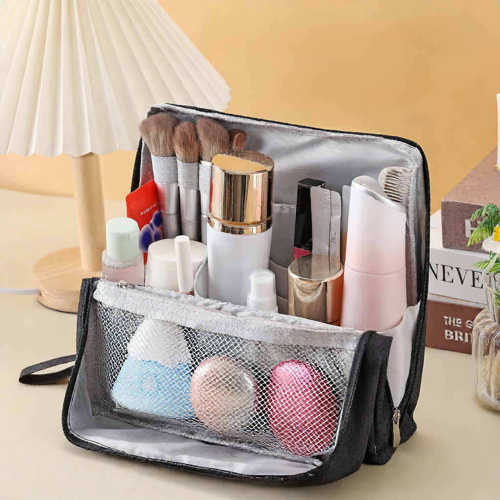 Vertical Partition Cosmetic Storage Bag