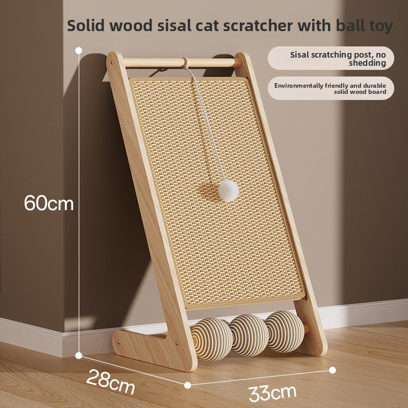 Vertical Sisal Cat Scratching Board with Toy Ball