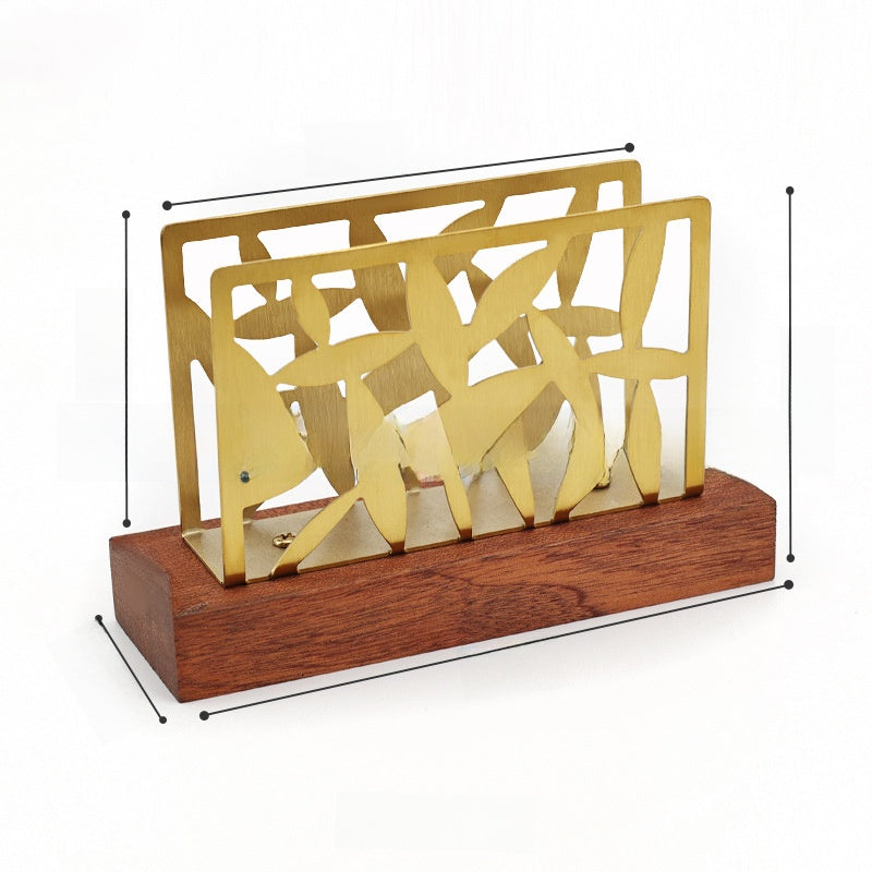 Vertical Solid Wood Desktop Napkin Holder