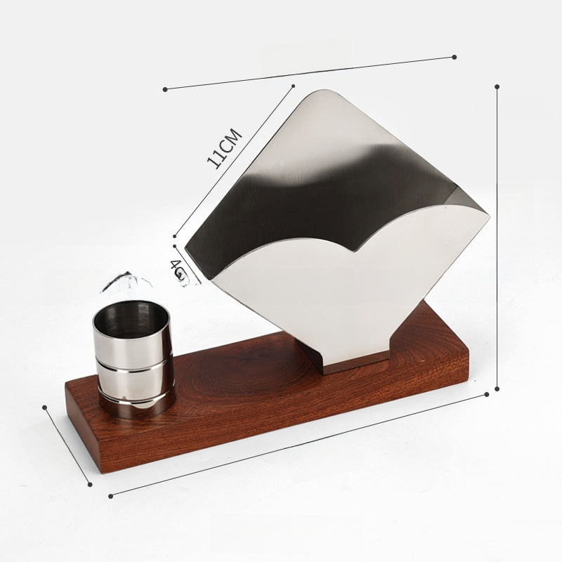 Vertical Solid Wood Desktop Napkin Holder