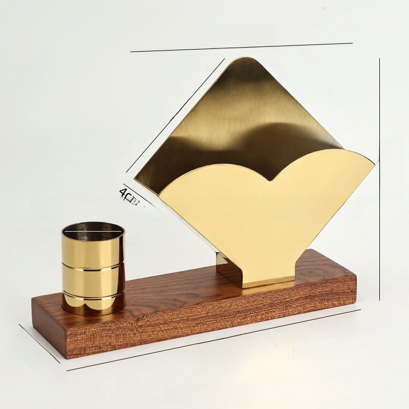 Vertical Solid Wood Desktop Napkin Holder