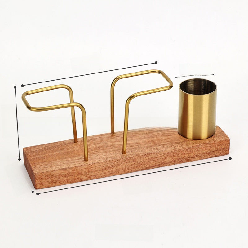 Vertical Solid Wood Desktop Napkin Holder