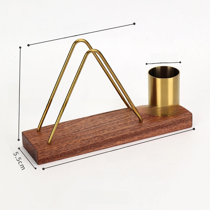 Vertical Solid Wood Desktop Napkin Holder