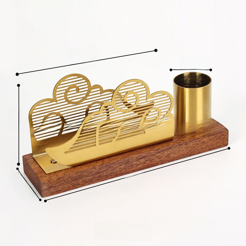 Vertical Solid Wood Desktop Napkin Holder