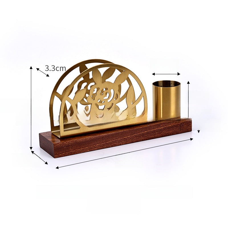 Vertical Solid Wood Desktop Napkin Holder