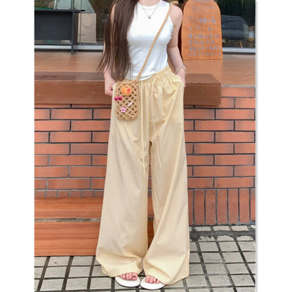Vertical Stripe Wide Leg Pants