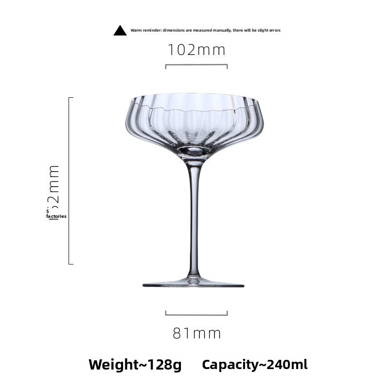 Vertical Stripe Wine Glass Nordic Trapezoidal Wide Edge