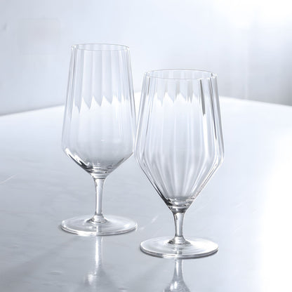 Vertical Stripe Wine Glass Nordic Trapezoidal Wide Edge