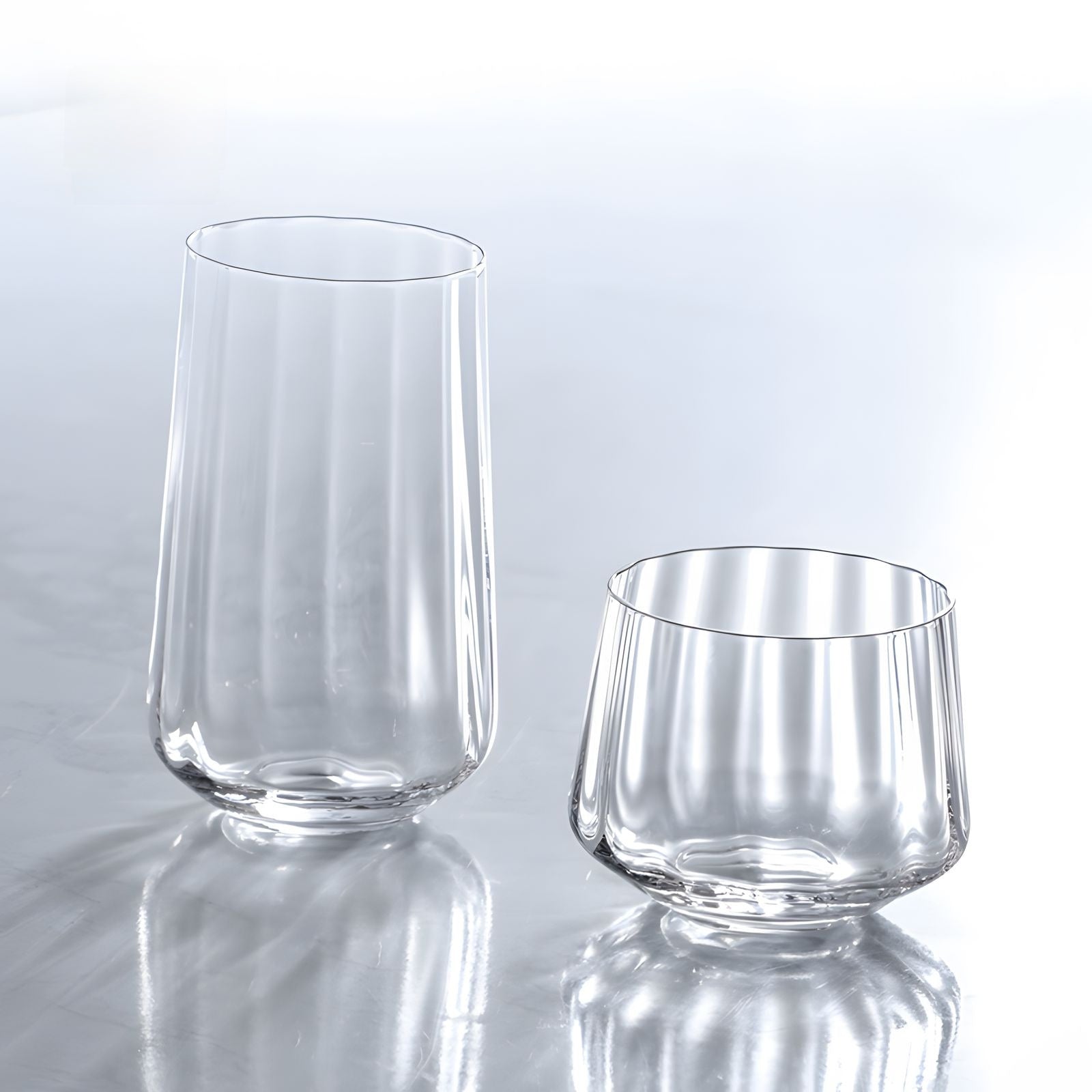 Vertical Stripe Wine Glass Nordic Trapezoidal Wide Edge