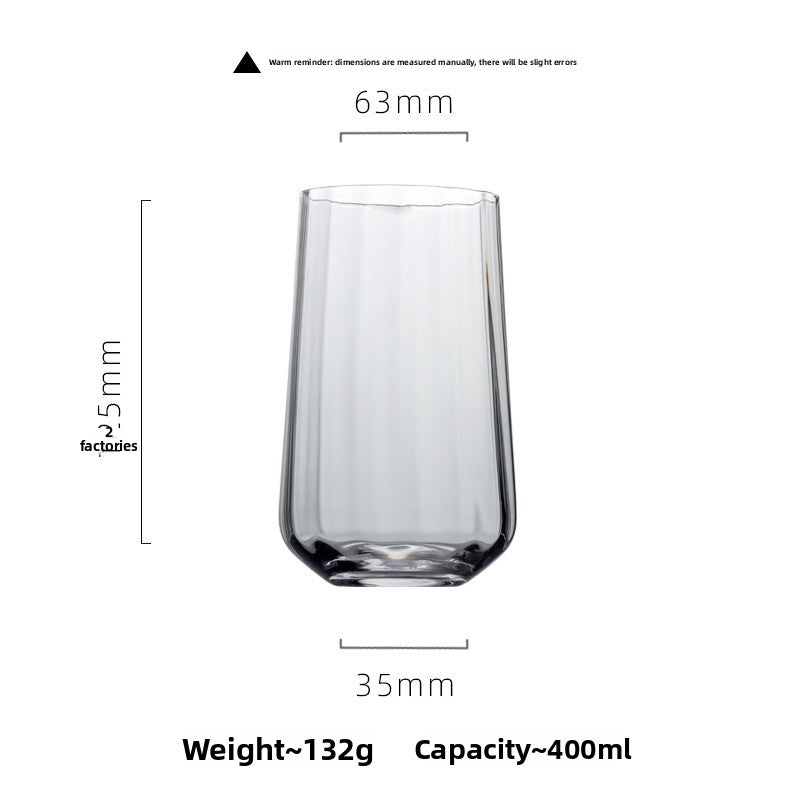 Vertical Stripe Wine Glass Nordic Trapezoidal Wide Edge