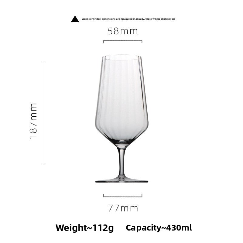 Vertical Stripe Wine Glass Nordic Trapezoidal Wide Edge