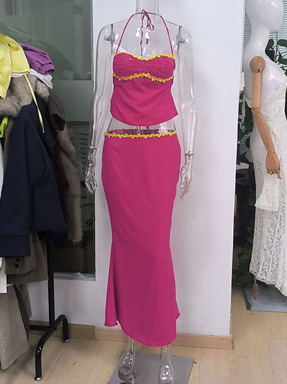 Vest and sheath skirt