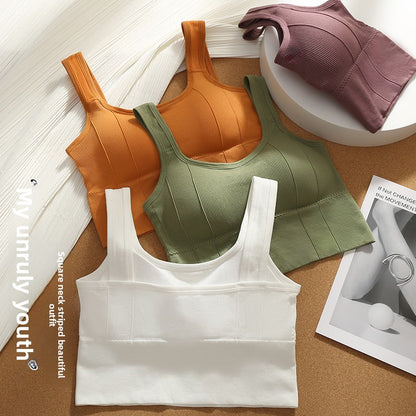 Vest Style Tube Top with Built-in Cups